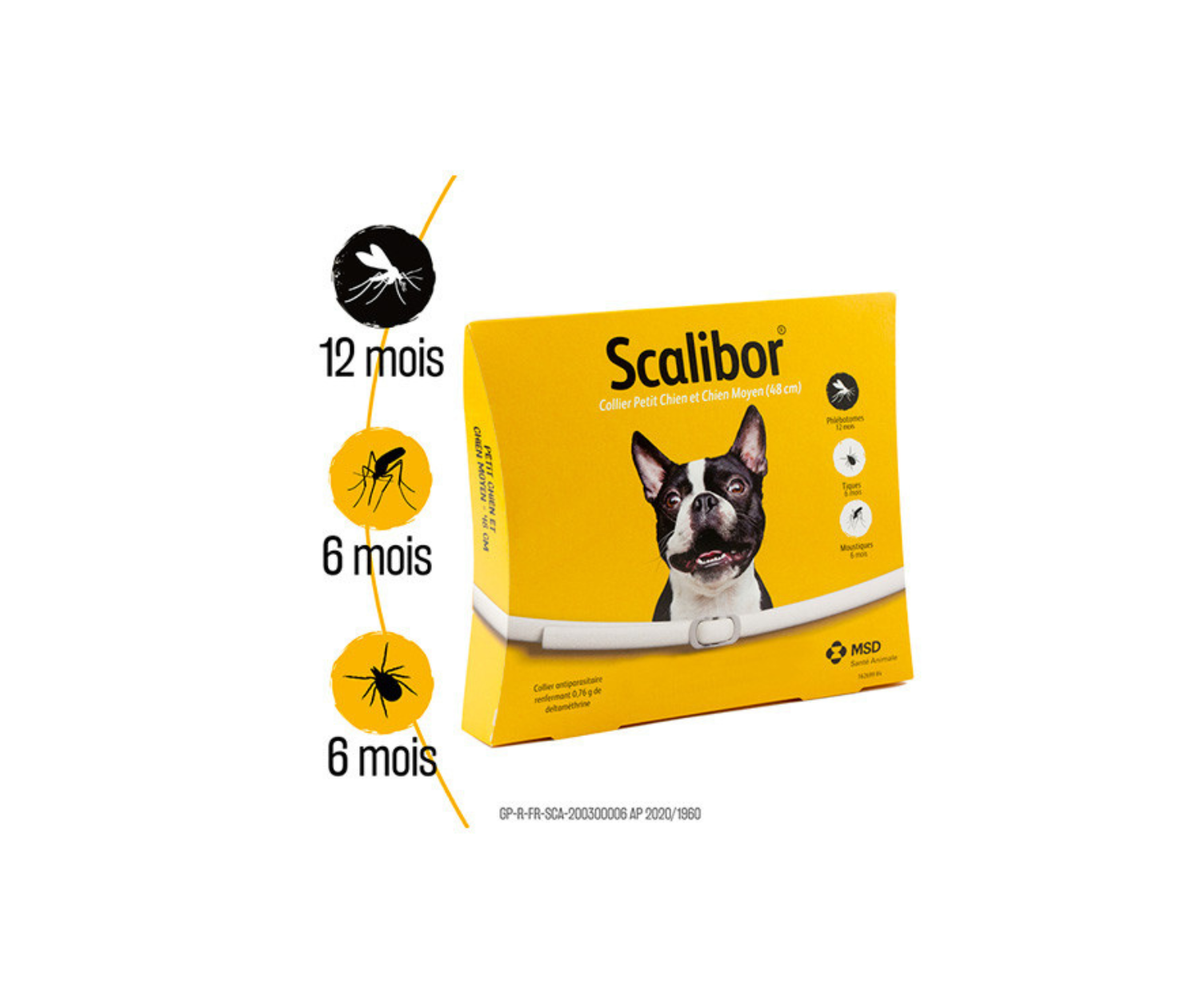 2 Colliers Scalibor antiparasitaire petit chiens 48cm