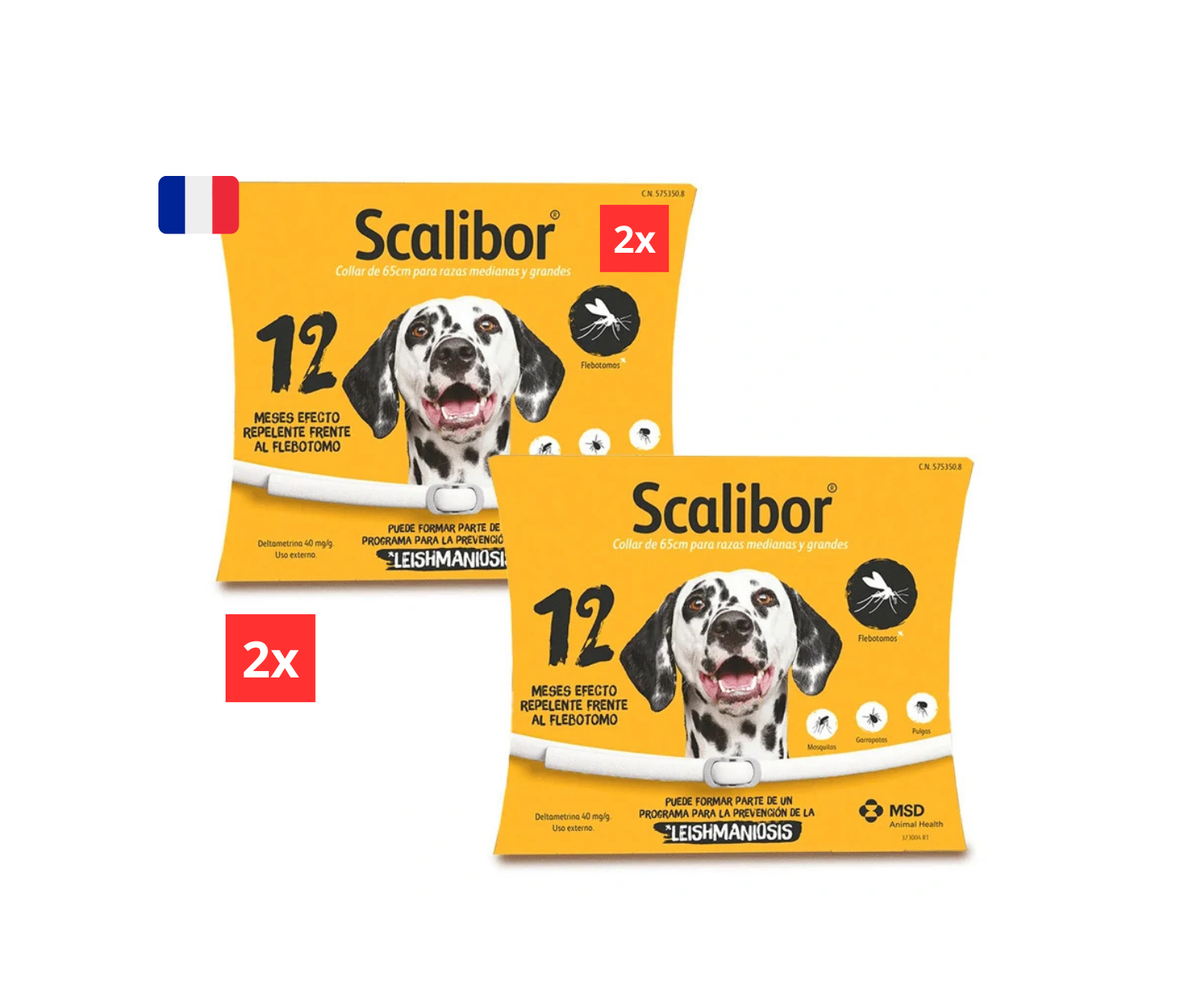 2 Colliers Scalibor antiparasitaire petit chiens 48cm