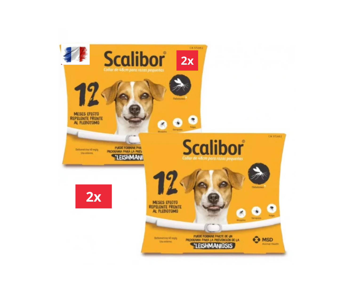 2 Colliers Scalibor antiparasitaire petit chiens 48cm