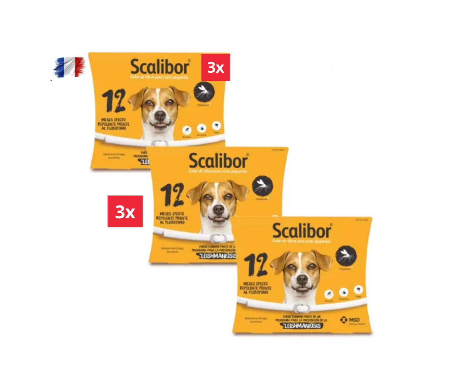 3 Colliers Scalibor petit Chien taille (48 cm)