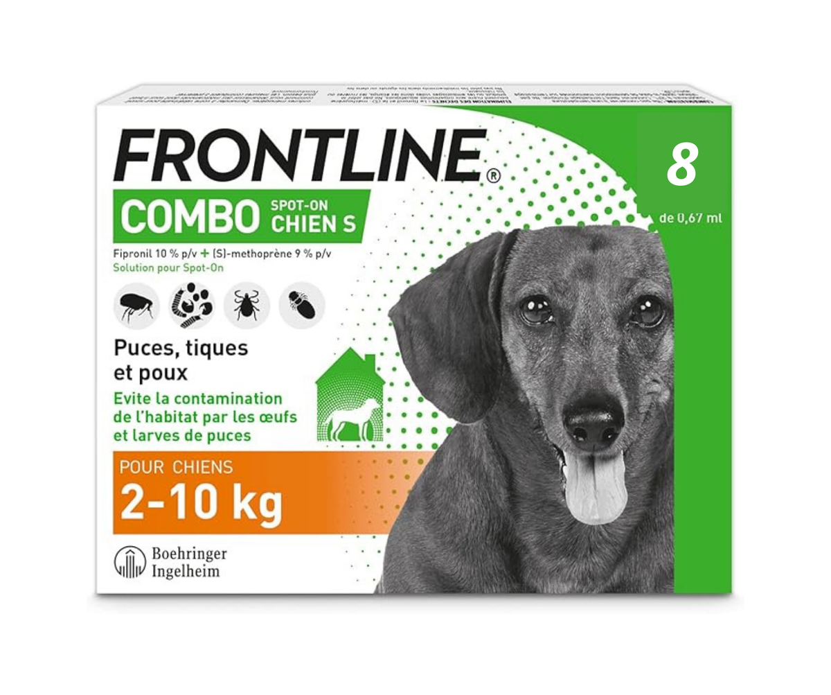 Frontline Combo Spot-On 4 Pipettes Antiparasitaires pour petit chien 2-10kg