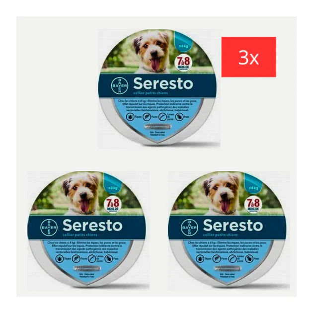 3 PCS Collier Seresto pour Grand Chien+8kg petit chien-8kg et chat par Lot De 3