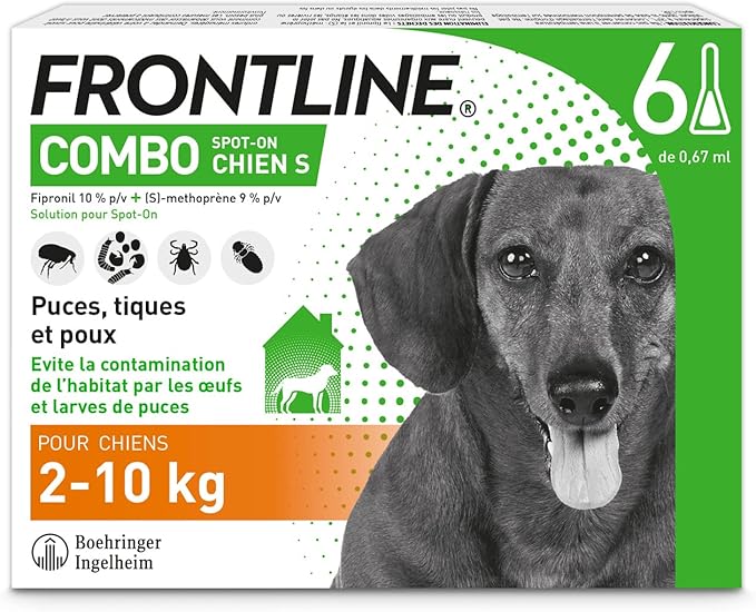 Frontline Combo Spot-On 4 Pipettes Antiparasitaires pour petit chien 2-10kg