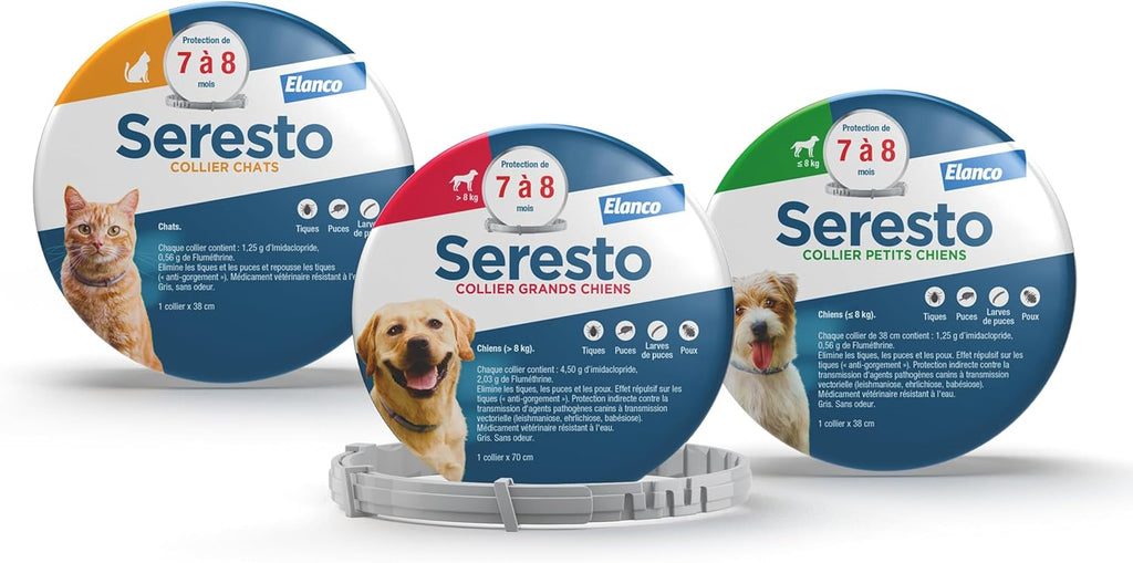 Collier Seresto Anti-Puces-Tiques et Antiparasitaire pour chats