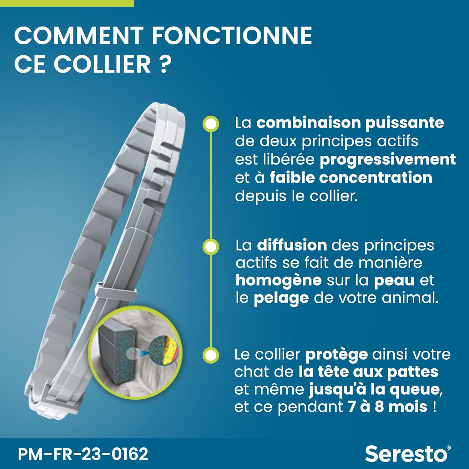 Collier Seresto Anti-Puces Anti-Tiques petit Chien -8Kg