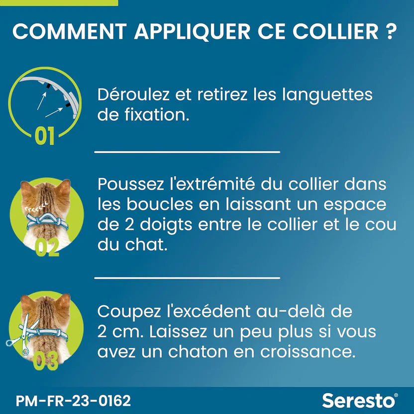Collier Seresto Anti-Puces-Tiques et Antiparasitaire pour chats