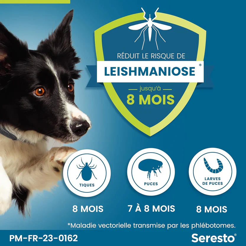 3 Collier Seresto anti-puces-tiques et Antiparasitaire grand Chien+8kg