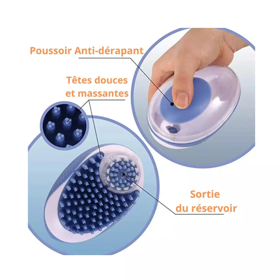 Brosse de toilettage magique pour chien 2 en 1