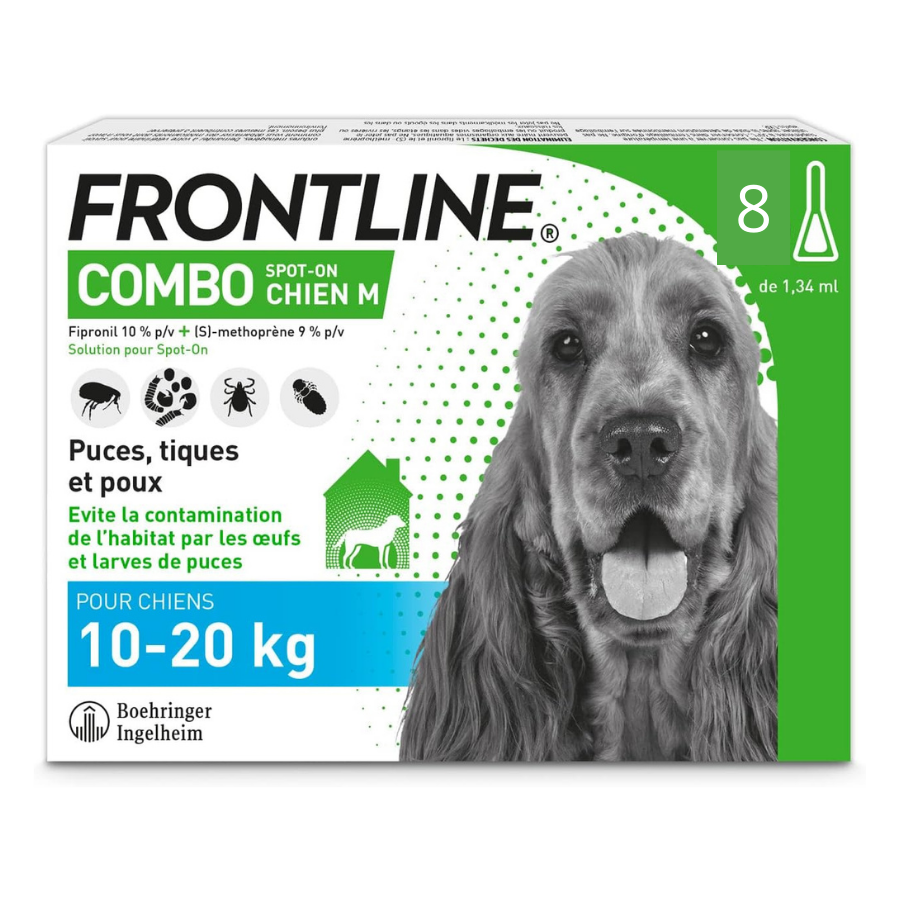 Frontline Combo 6 Pipettes Antiparasitaires pour chiens de taille moyenne 10-20kg