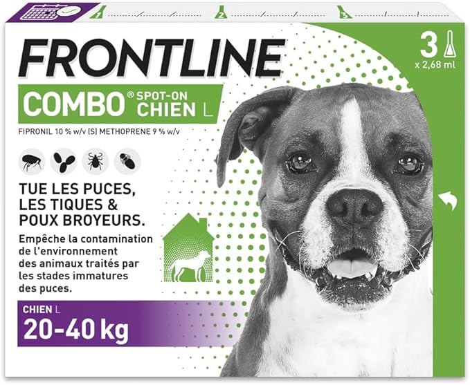 Frontline Combo 6 Pipettes Anti-puce-tique pour grand chiens de 20 à 40kg