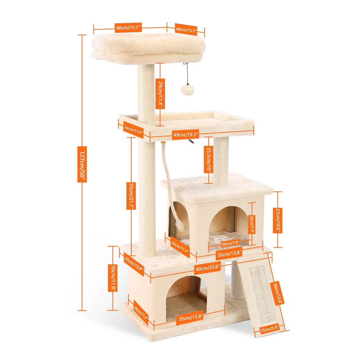 Arbre à chat de luxe d'intérieur avec plusieurs niveaux