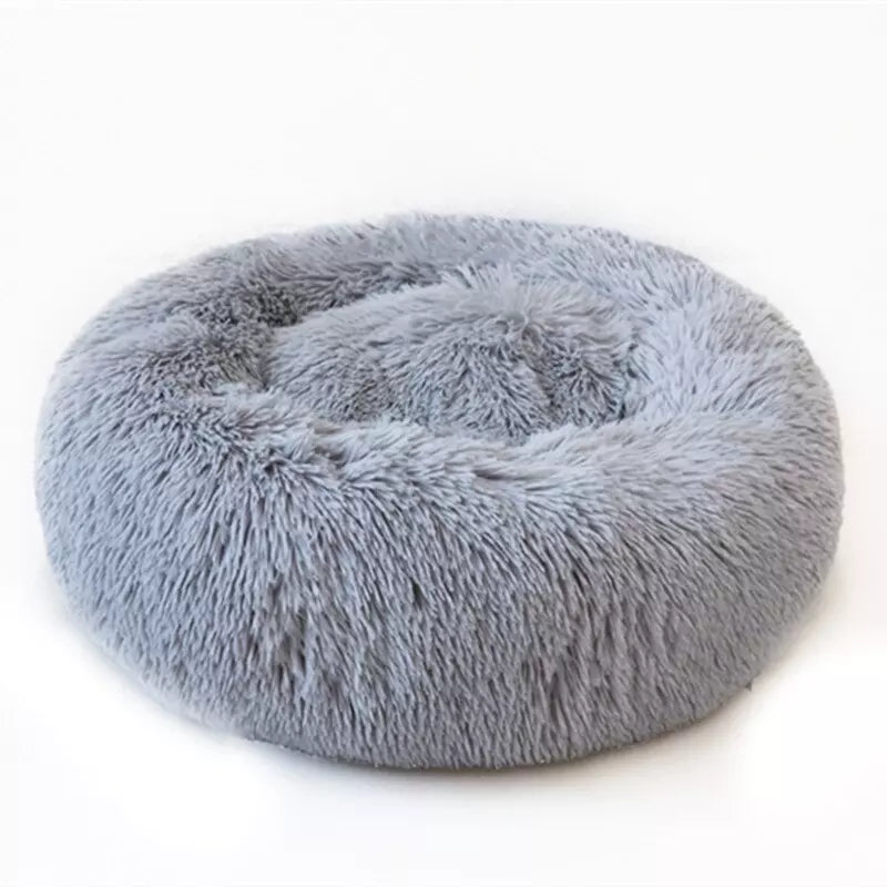 Lit rond douillet en peluche pour chien-chat