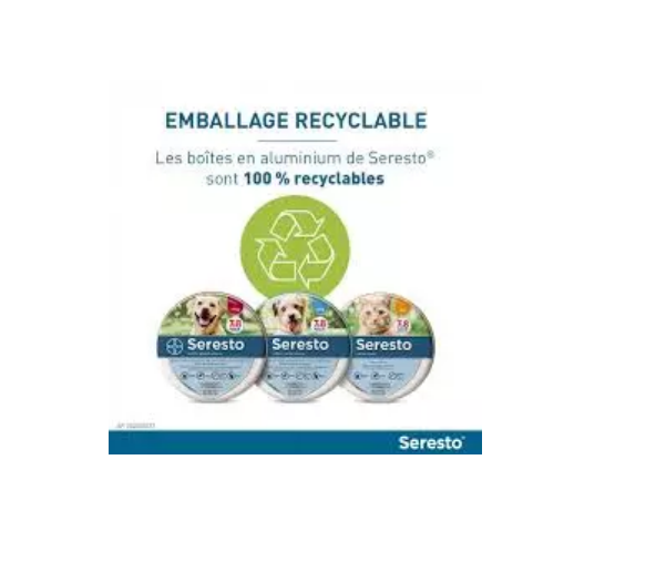 3 Collier Seresto anti-puces-aiques et Antiparasitaire grand Chien+8kg Lot de 3PCS