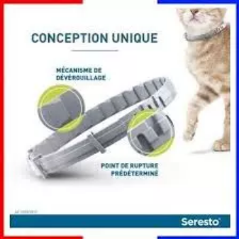 3 Collier Seresto anti-puces-aiques et Antiparasitaire grand Chien+8kg Lot de 3PCS