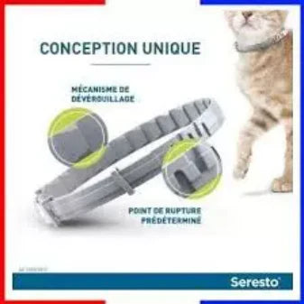 2 Collier Seresto Anti-Puces Anti-Tiques petit Chien -8Kg Lot De 2