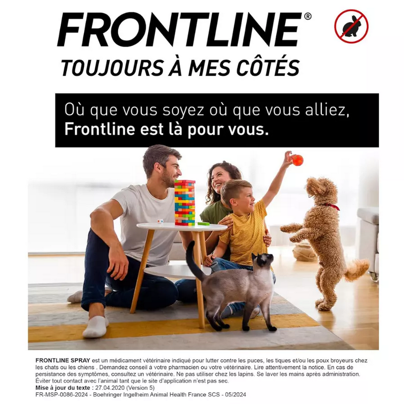 FRONTLINE Spray antiparasitaire pour chien et chat