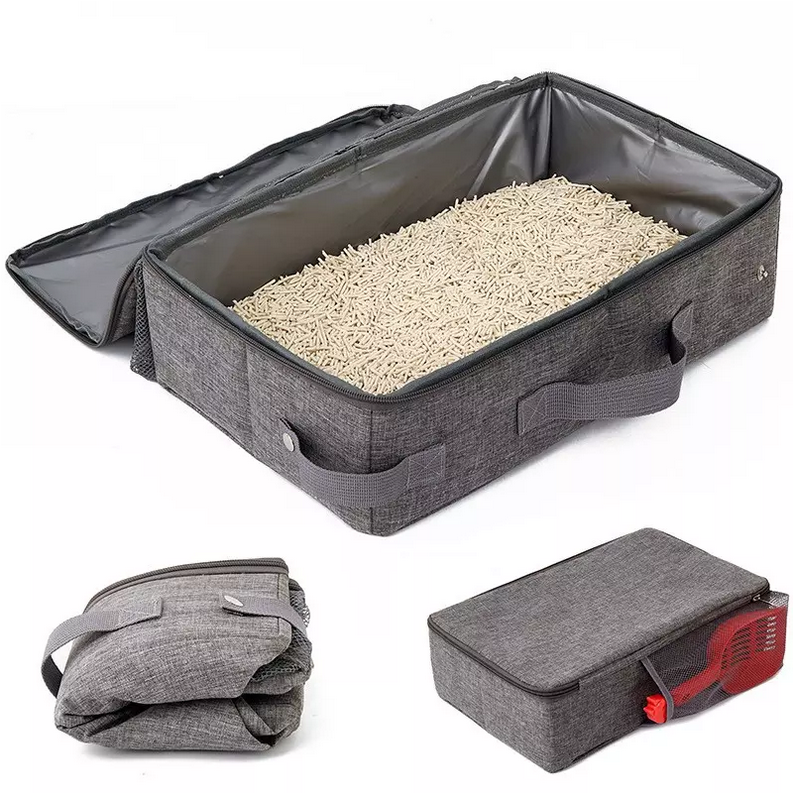 Litière de voyage pliable avec couvercle