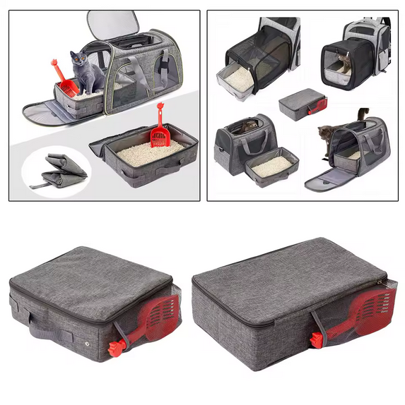 Litière de voyage pliable avec couvercle