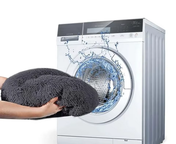 Lit rond douillet en peluche pour chien-chat