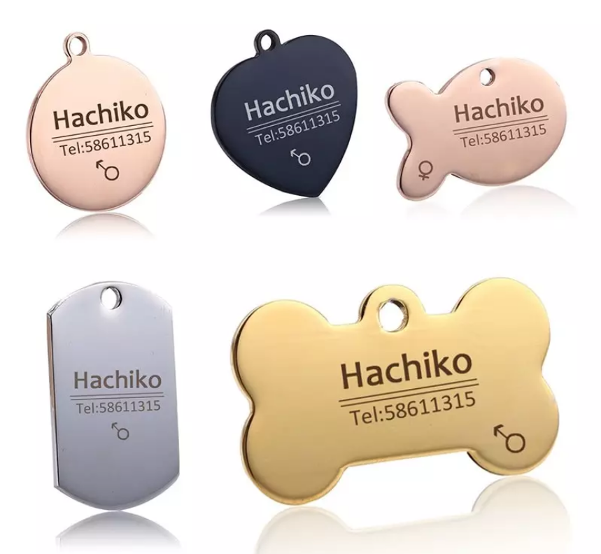 Médaille personnalisée en acier inoxydable pour chien-chat