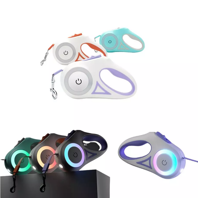Laisse enrouleur LED pour chien-chat