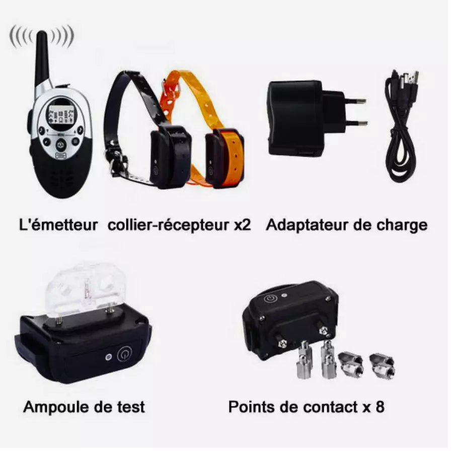 Collier de dressage chien Electrique Rechargeable et Etanche 1000m