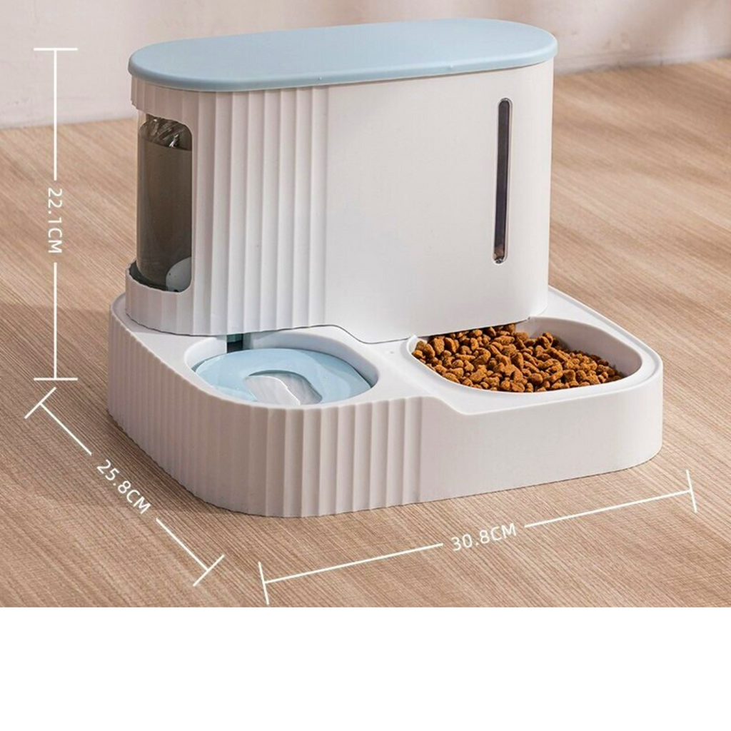 3L distributeur automatique de croquettes et eau pour chat et chien 2 en 1 détachable