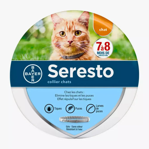 2 PCS Collier Seresto Anti-Puces-Tiques et Antiparasitaire pour chat Lot de 2