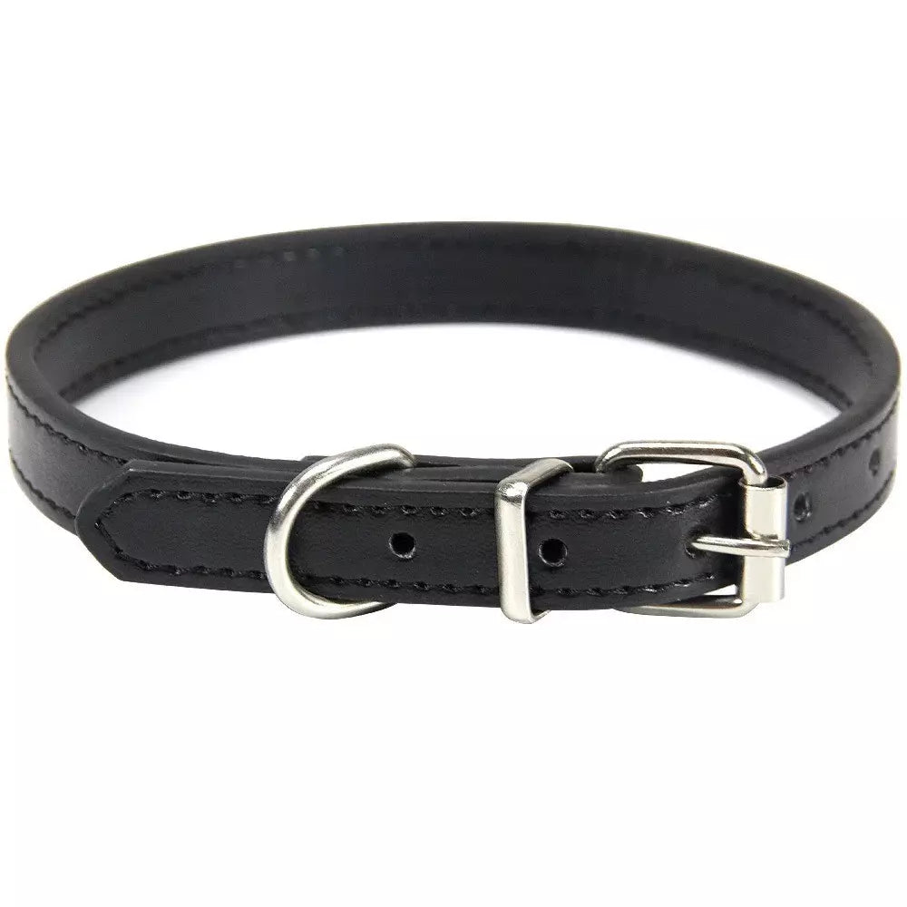 Collier cuir avec plaque d'identification