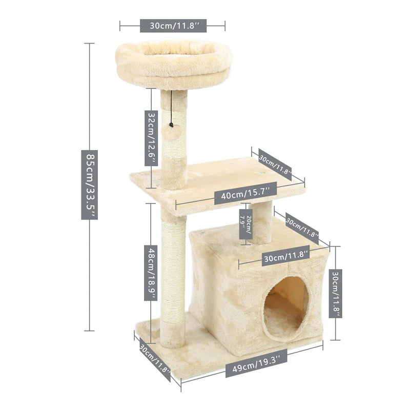 Arbre à chat de luxe d'intérieur avec plusieurs niveaux