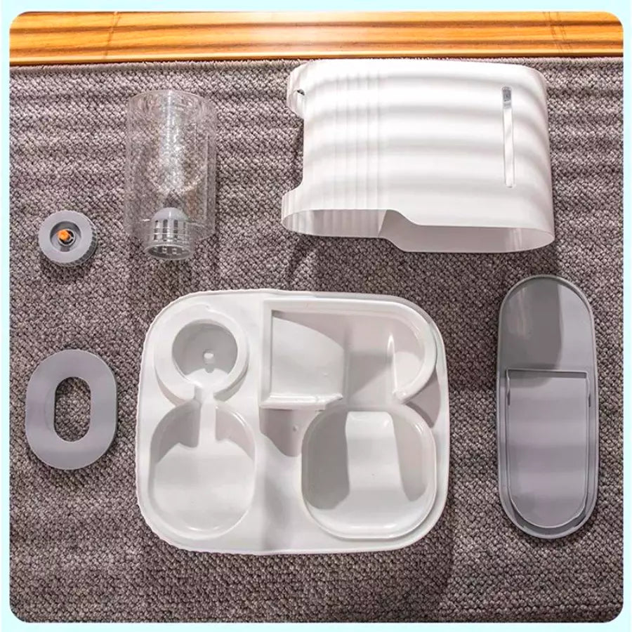 3L distributeur automatique de croquettes et eau pour chat et chien 2 en 1 détachable