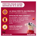 Advantix 3-8 pipettes pour Chien Moyen(10-25 kg)