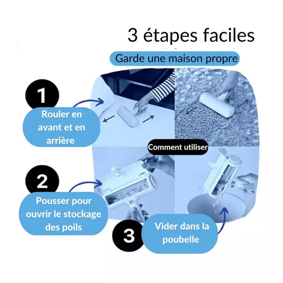 Brosse anti poils pour animaux de compagnie Chien Chat