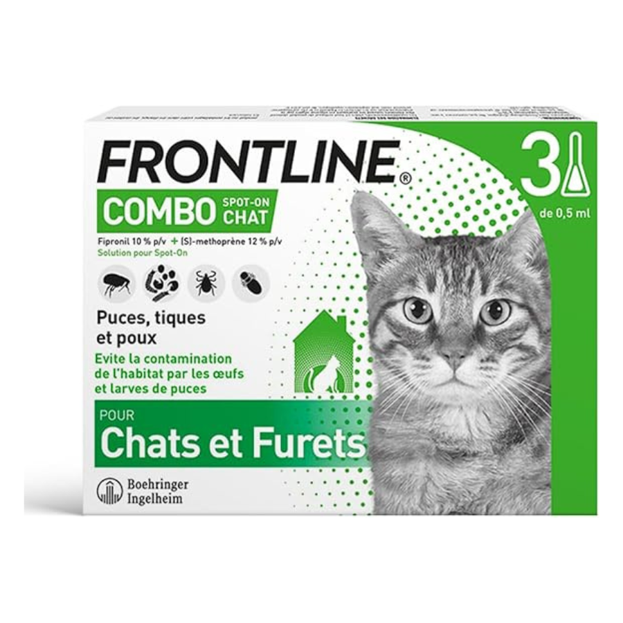 Frontline Combo Chat-Furets 6 Pipettes Anti Puces,Tiques-Poux