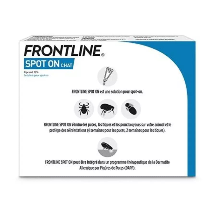 Frontline Spot-on Chat 4 Pipettes anti-puces Tiques Poux