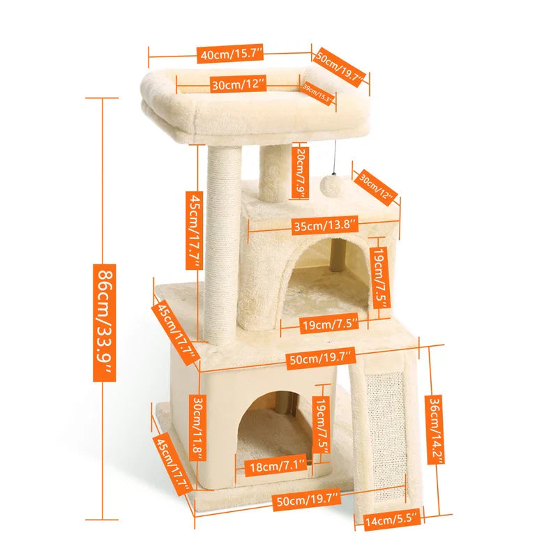 Arbre à chat de luxe d'intérieur avec plusieurs niveaux