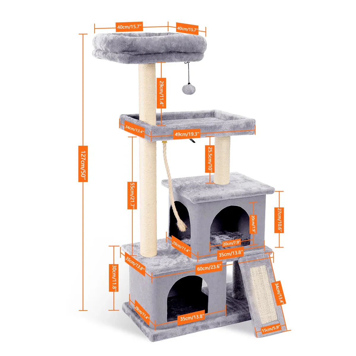 Arbre à chat de luxe d'intérieur avec plusieurs niveaux