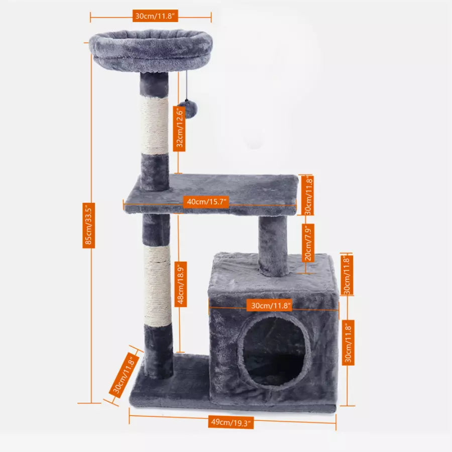 Arbre à chat de luxe d'intérieur avec plusieurs niveaux