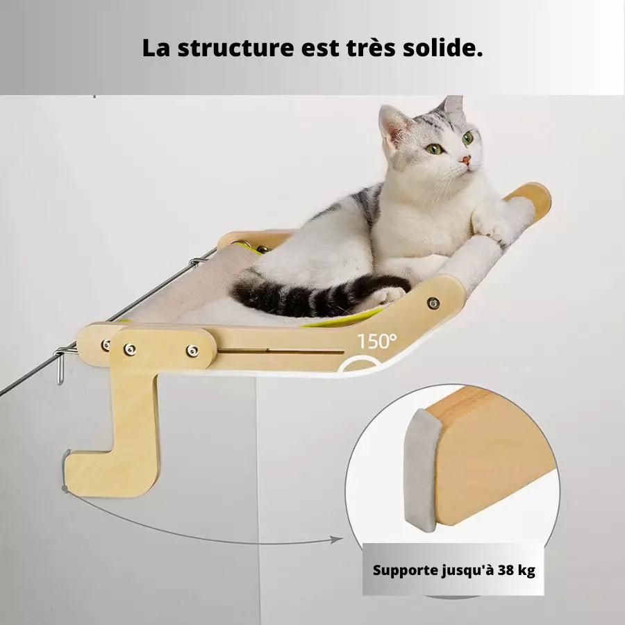 Lit Hamac fenêtre suspendu en bois pour chat