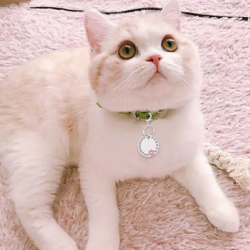 Médaille personnalisée ronde avec strass pour chien-chat