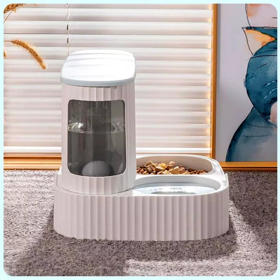 3L distributeur automatique de croquettes et eau pour chat et chien 2 en 1 détachable