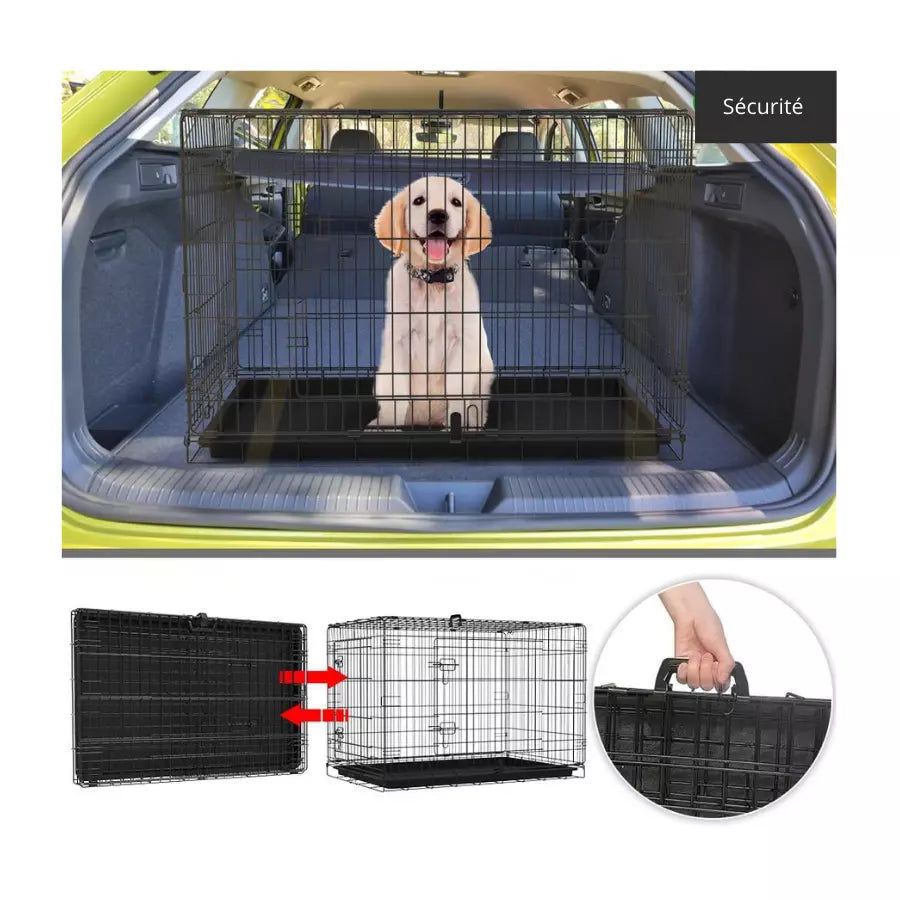 Cage pour Chien Pliable avec 2 Portes