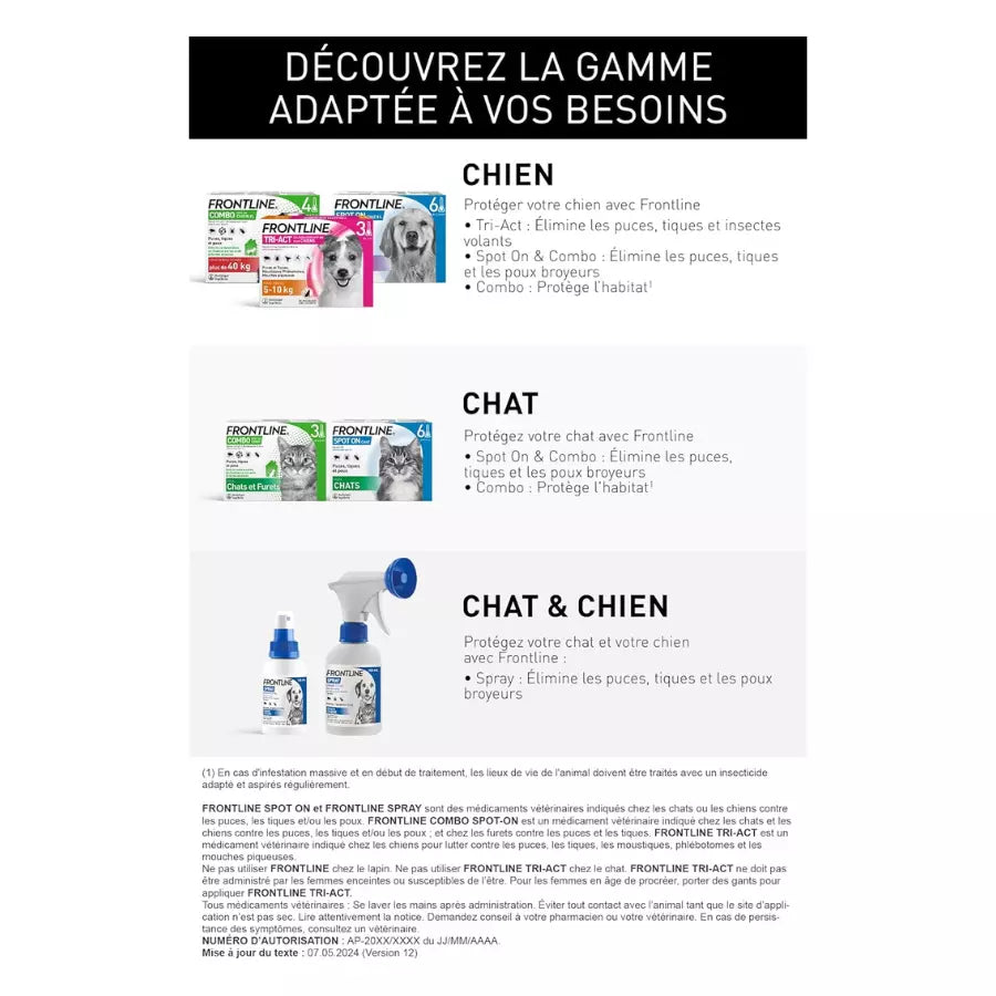 FRONTLINE Spray antiparasitaire pour chien et chat