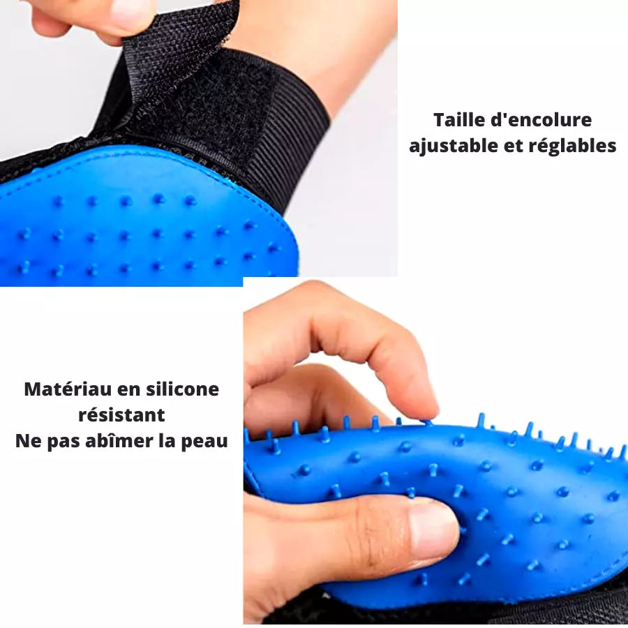 Gants des poils en Silicone pour animaux de compagnie chat chien brosse d'épilation