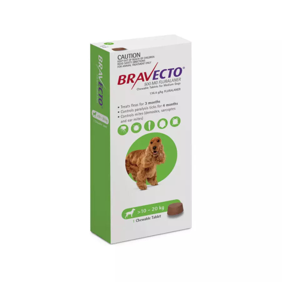 Boite bravecto pour chien vert