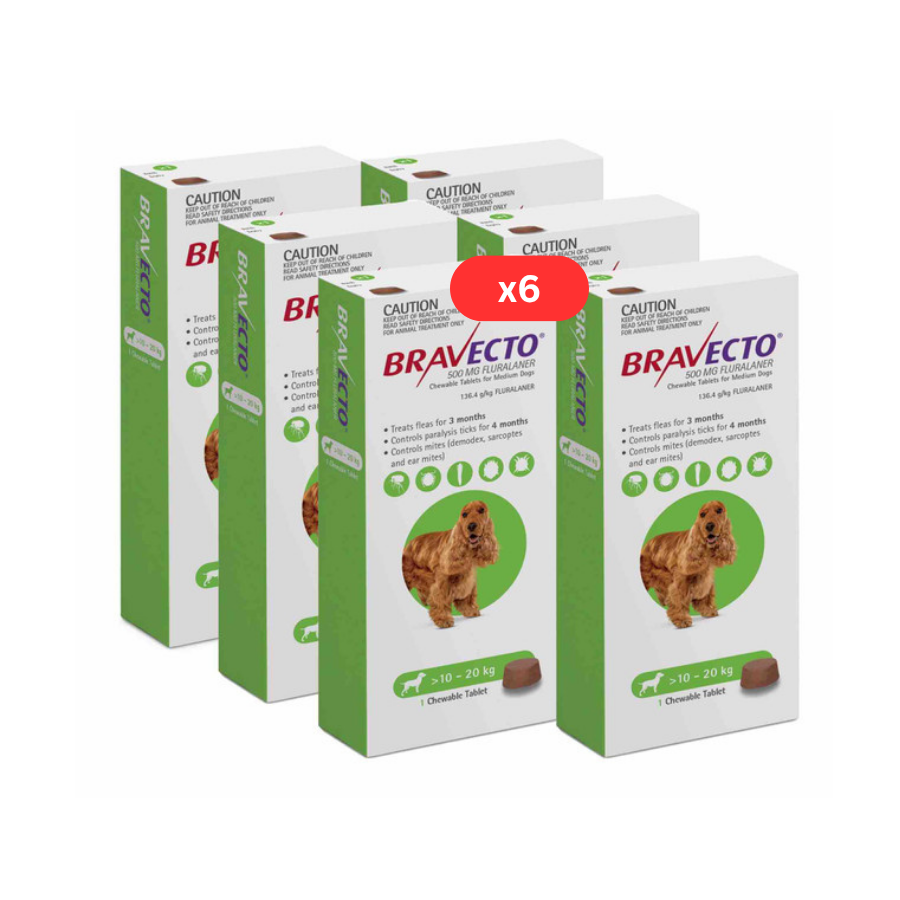 Bravecto Puces et Tiques à croquer pour chiens de 10 à 20kg -Vert 1